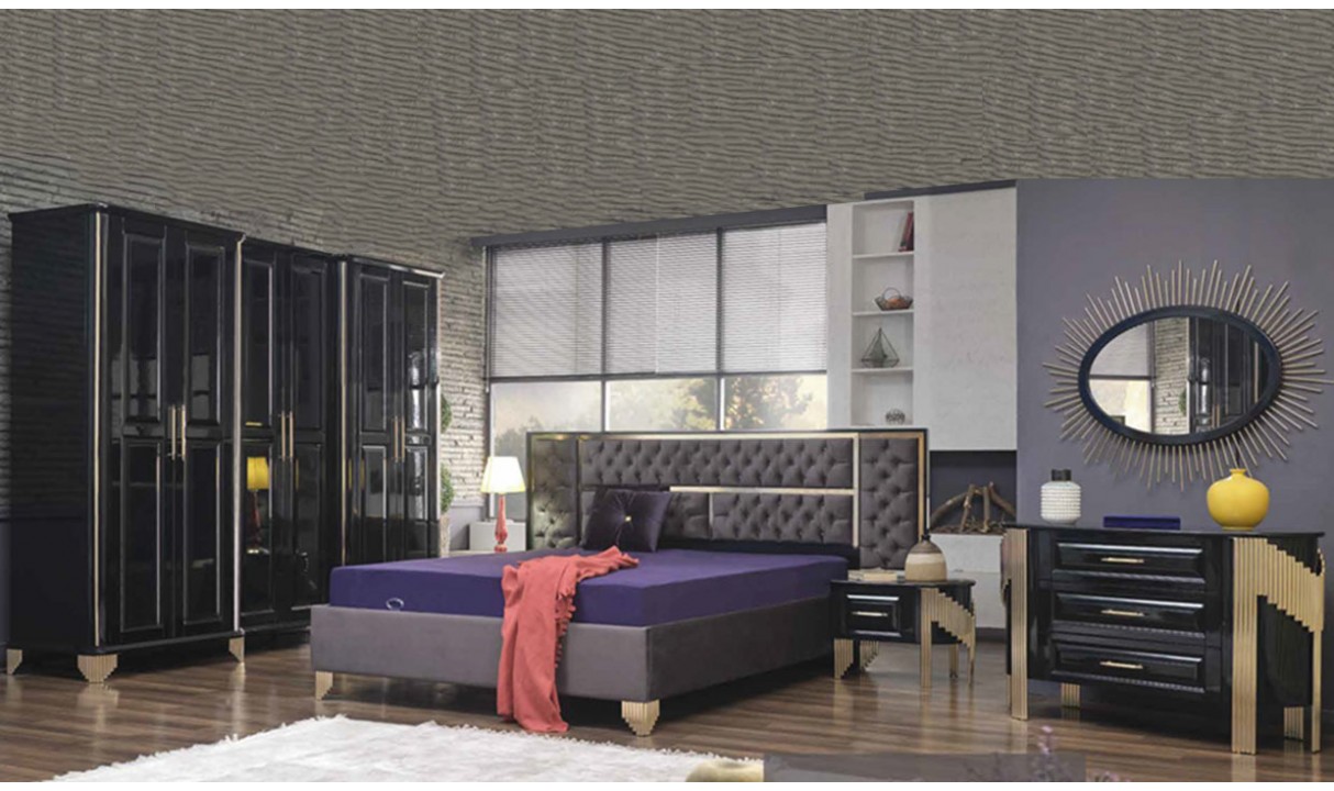 Bambu Yatak Odası Takımı - Siyah