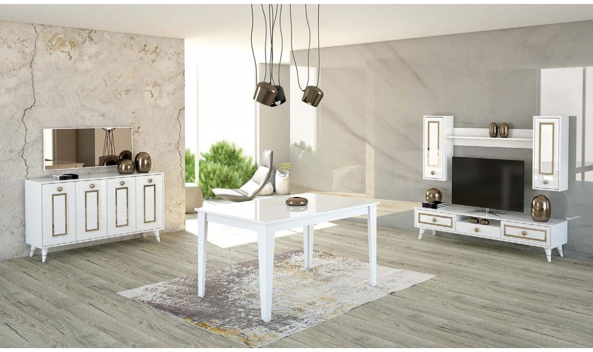 Venüs Yemek Odası Takımı - Beyaz